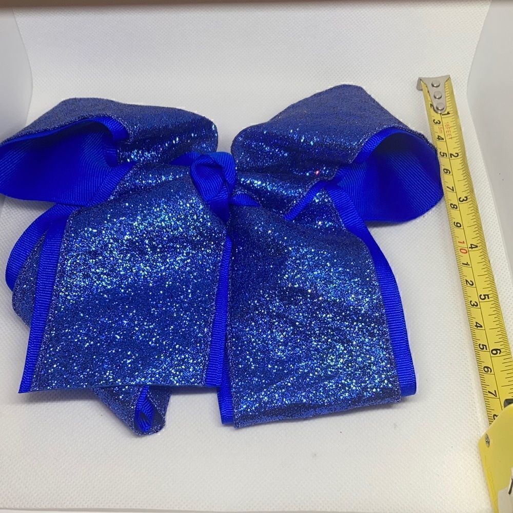 Big Blue Glitter Hair Bow For Girls